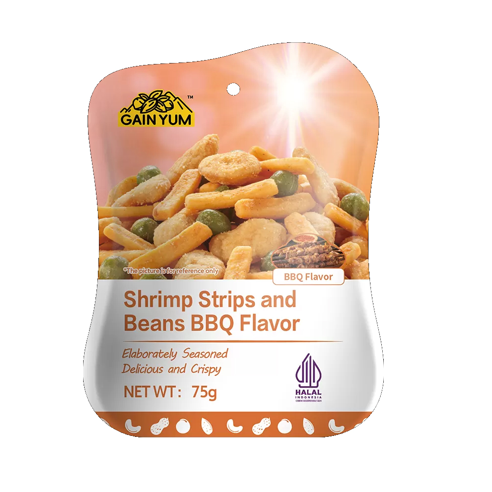 GAN YUAN SHRIMP STRIPS AND BEANS BBQ 75G